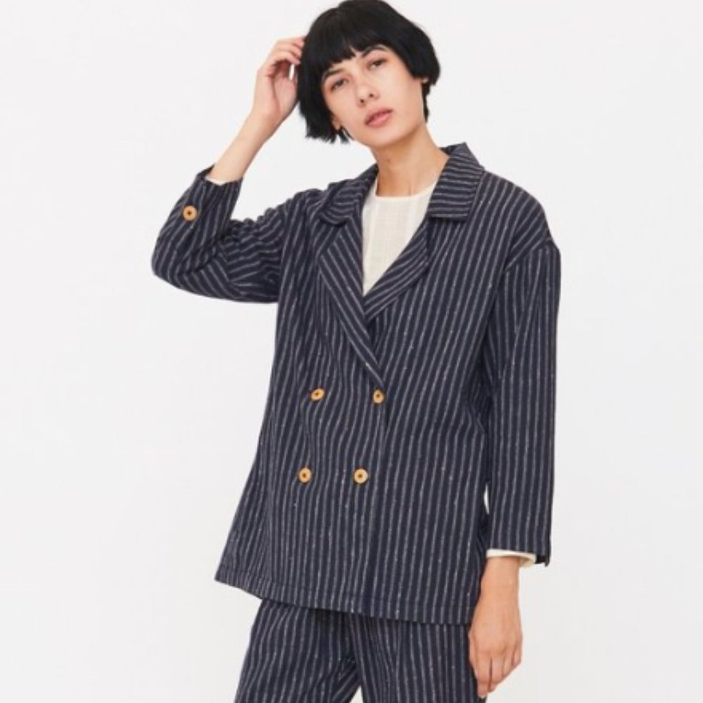 Esby Paloma Blazer - Navy/Natural Stripe